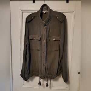 Time and Tru Olive Green Lightweight Jacket Size Large NWOT